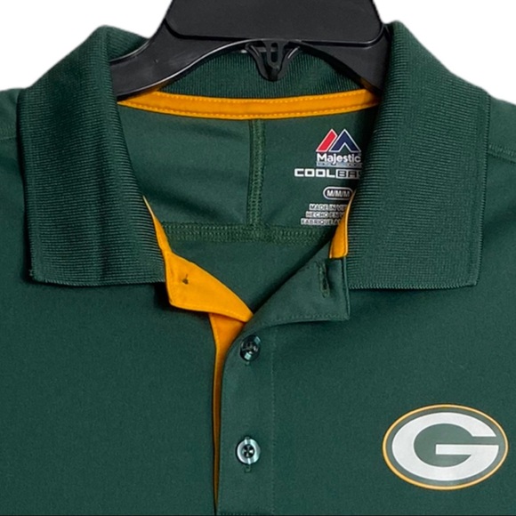 Majestic Cool Base Men's Green Bay Packers Short-Sleeve Polo - Picture 7 of 9